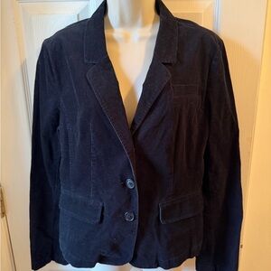 Old Navy Women's Black Corduroy Blazer Jacket L EUC